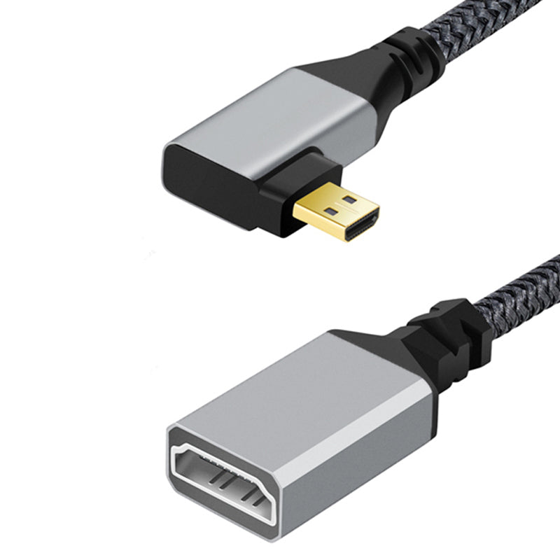HDMI Female to Micro HDMI Male Adapter Cable 4K/60Hz UHD Converter Nylon Braided Cord HDMI Female to Micro HDMI Male Adapter Cable 4K/60Hz UHD Converter Nylon Braided Cord